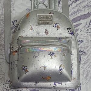 Disney Silver Mini Loungefly 100th anniversary